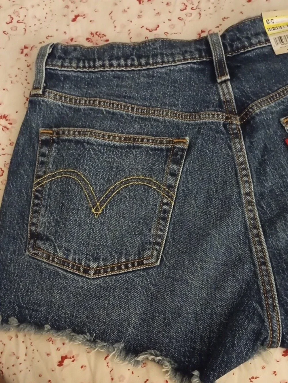 Levi's Blue Distressed Denim Cutoff Shorts